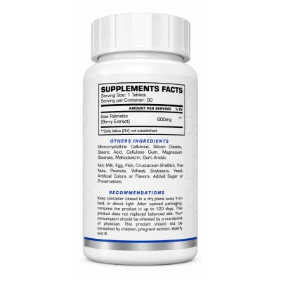 Saw Palmetto 600mg, 90 Comprimidos, Bull Pharma
