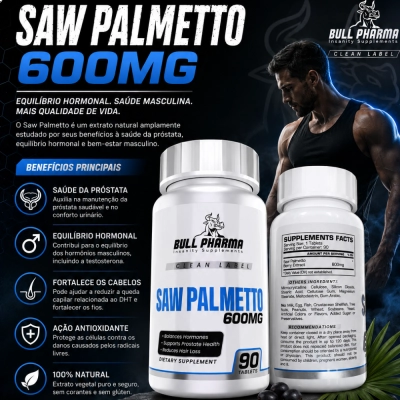 Saw Palmetto 600mg, 90 Comprimidos, Bull Pharma