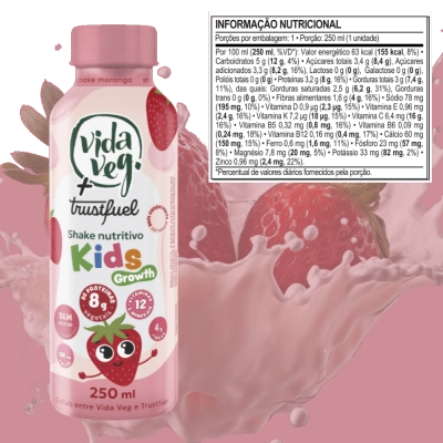 Shake Kids Growth, Vida Veg Sabores, 3 Unidades 250Ml Cada - Trustfuel  