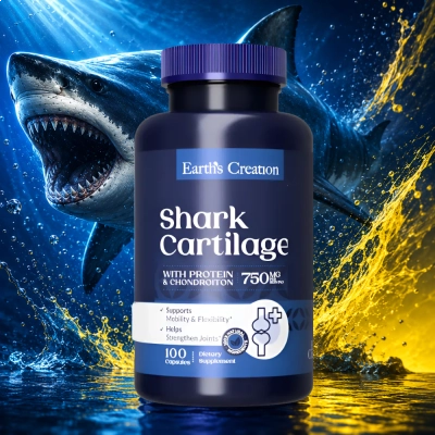Shark Cartilage 750mg, 100 Cápsulas, Earth's Creation