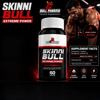 Skinni Bull Extreme Power com Ioimbina HCL, 60 Cápsulas, Bull Pharma