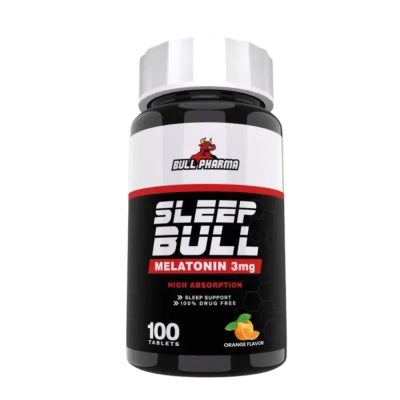 Sleep Bull Melatonina 3mg, 100 Comprimidos Sabor Laranja, Bull Pharma