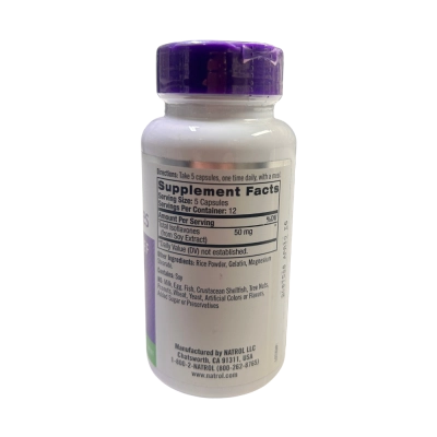 Soy Isoflavonas 50mg, Tratamento para Sintomas da menopausa, 60 cápsulas, Natrol