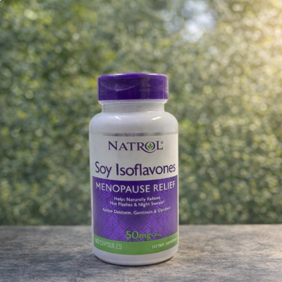 Soy Isoflavonas 50mg, Tratamento para Sintomas da menopausa, 60 cápsulas, Natrol