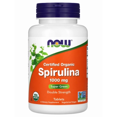 Spirulina 1000mg, Comprimidos Opções, Now