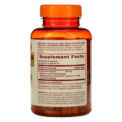 St. John's Wort, Feeling Positive, 300mg, 150 Cápsulas, Sundown