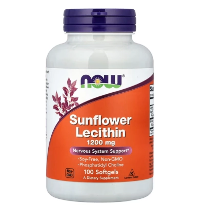 Sunflower Lecithin, Lecitina de Girassol 1200mg, Cápsulas, Now