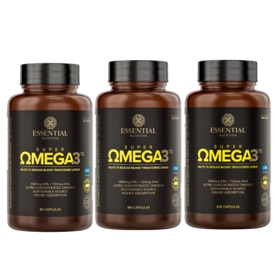 Super Ômega 3 TG, Saúde Cardiovascular, Cerebral e Anti-inflamatória, Opções, Cápsulas, Essential Nutrition Super Ômega 3 TG, Saúde Cardiovascular, Cerebral e Anti-inflamatória, Opções, Cápsulas, Essential Nutrition