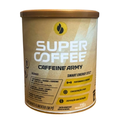 SuperCoffe 3.0 Energia, Foco e Concentração, 220g, Sabor Beijinho - Caffeine Army