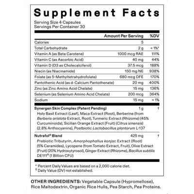 Suplemento Clear Skin Acne para Mulheres, 120 cápsulas, Nutrafol