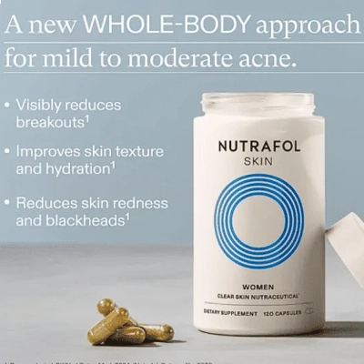 Suplemento Clear Skin Acne para Mulheres, 120 cápsulas, Nutrafol
