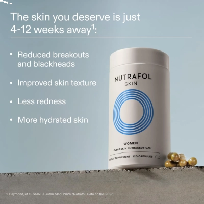 Suplemento Clear Skin Acne para Mulheres, 120 cápsulas, Nutrafol