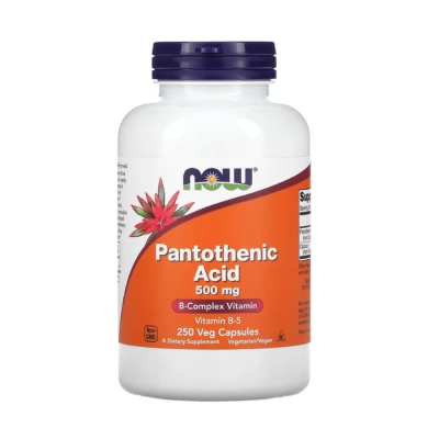 Suplemento de Ácido Pantotênico (Vitamina B5), Energia e Metabolismo, Now