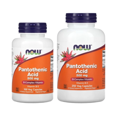 Suplemento de Ácido Pantotênico (Vitamina B5), Energia e Metabolismo, Now