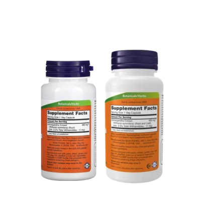 Suplemento de Ashwagandha 450mg, Adaptógeno para Controle do Estresse e Equilíbrio do Sistema Nervoso, Now