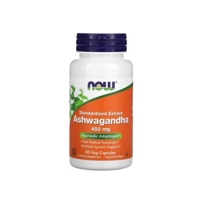 Suplemento de Ashwagandha 450mg, Adaptógeno para Controle do Estresse e Equilíbrio do Sistema Nervoso, Now