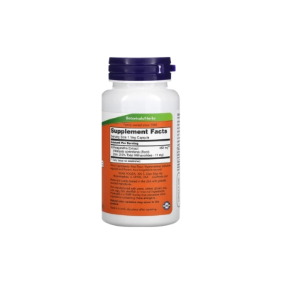 Suplemento de Ashwagandha 450mg, Adaptógeno para Controle do Estresse e Equilíbrio do Sistema Nervoso, Now