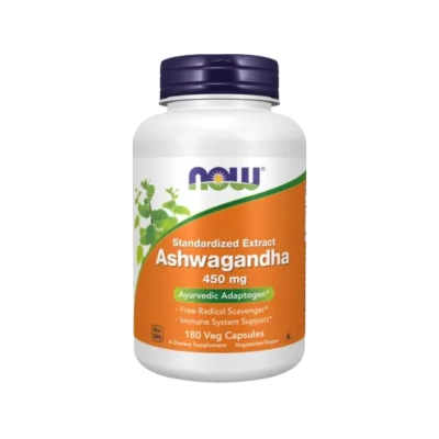 Suplemento de Ashwagandha 450mg, Adaptógeno para Controle do Estresse e Equilíbrio do Sistema Nervoso, Now