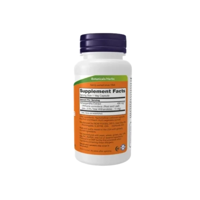 Suplemento de Ashwagandha 450mg, Adaptógeno para Controle do Estresse e Equilíbrio do Sistema Nervoso, Now