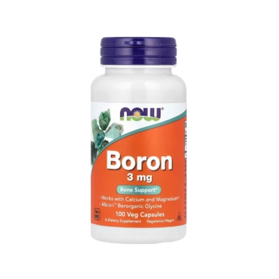 Suplemento de Boro 3mg, Suporte ao Metabolismo Hormonal e Saúde Óssea, Now