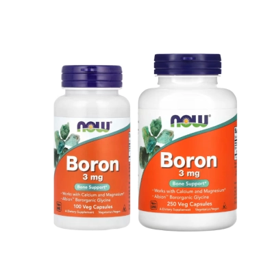 Suplemento de Boro 3mg, Suporte ao Metabolismo Hormonal e Saúde Óssea, Now