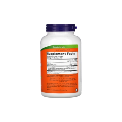 Suplemento de Casca de Canela 600mg, Suporte ao Metabolismo da Glicose e Equilíbrio Metabólico, Cápsulas, Now