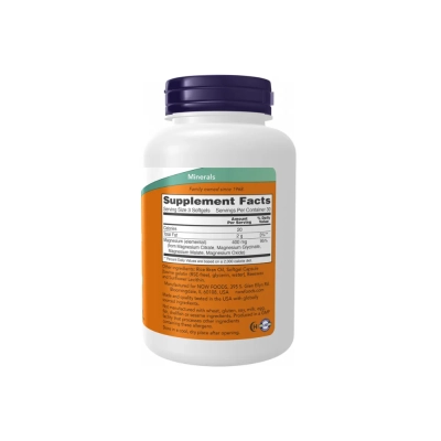 Suplemento de Magnésio Citrato 400mg, Suporte ao Sistema Nervoso, Função Muscular e Equilíbrio Eletrolítico, Now