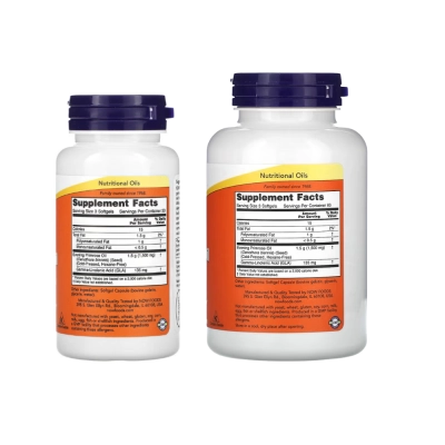 Suplemento de Óleo de Prímula 500mg, Fonte de GLA para Suporte Hormonal e Saúde da Pele, Cápsulas, Now