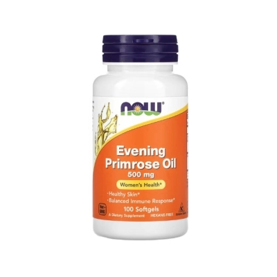 Suplemento de Óleo de Prímula 500mg, Fonte de GLA para Suporte Hormonal e Saúde da Pele, Cápsulas, Now
