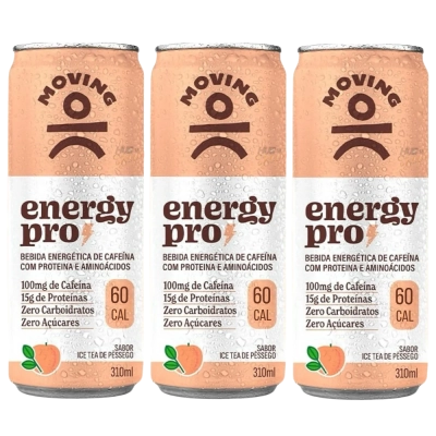Suplemento Energy Pro 310ml, Bebida Energética, Sabores 3 Unidades 310ml Cada - Moving