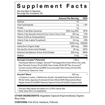 Suplemento Para Cabelos Femininos, Crescimento capilar e queda de cabelo, 120 cápsulas, Nutrafol