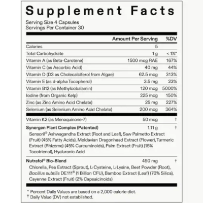 Suplemento Para Cabelos Femininos, Womens Vegan Clinically Proven Hair Growth, 120 Cápsulas, Nutrafol