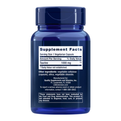 Taurina, 1,000 mg, 90 Cápsulas, Life Extension