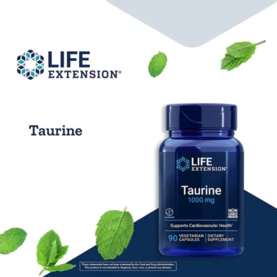 Taurina, 1,000 mg, 90 Cápsulas, Life Extension