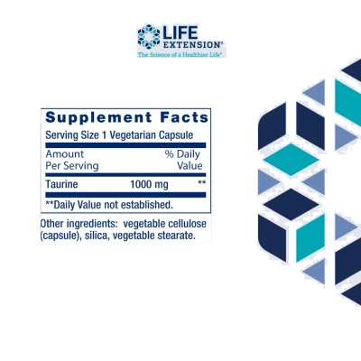 Taurina, 1,000 mg, 90 Cápsulas, Life Extension