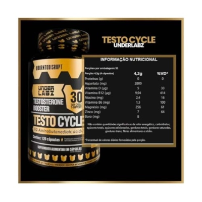 Testo Cycle 120 Cápsulas, 30 Doses - Under Labz