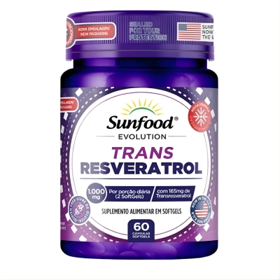 Trans Resveratrol, 1000mg, 60 Cápsulas - Sunfood