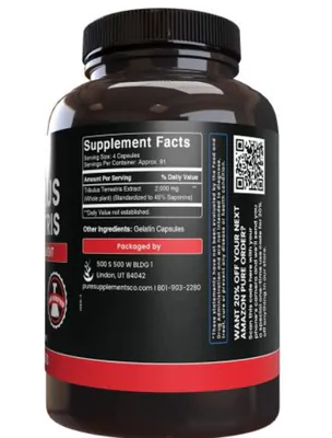 Tribulus Terrestris 2000mg, 365 capsulas, Pure