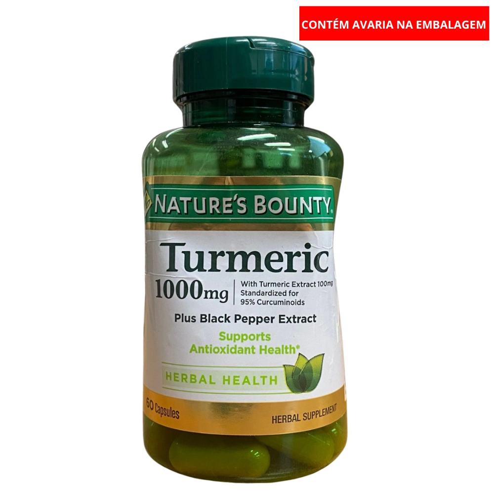 Turmeric 1000mg 60 Capsulas Nature's Bounty (Pequena Avaria)