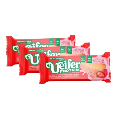 Ueifer Protein, Sabor Morango, 3 Unidades 40g Cada, Adaptogen