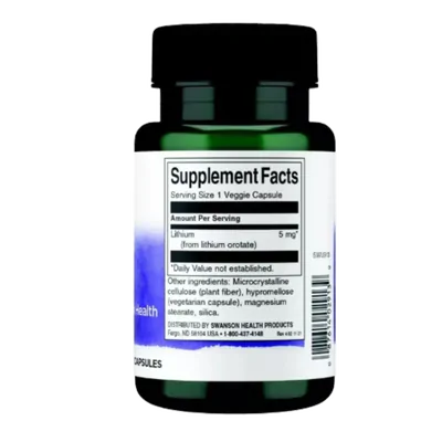 Ultra Orotate De Lithium, 5Mg, 60 Cápsulas, Swanson