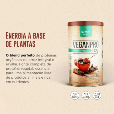 Vegan Pro, Sabores, 450g, Sabor Foundue de Chocolate com Morango - Nutrify