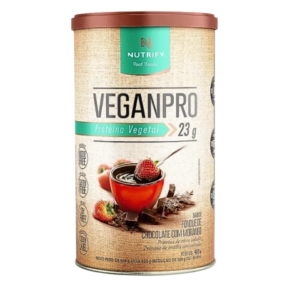 Vegan Pro, Sabores, 450g, Sabor Foundue de Chocolate com Morango - Nutrify