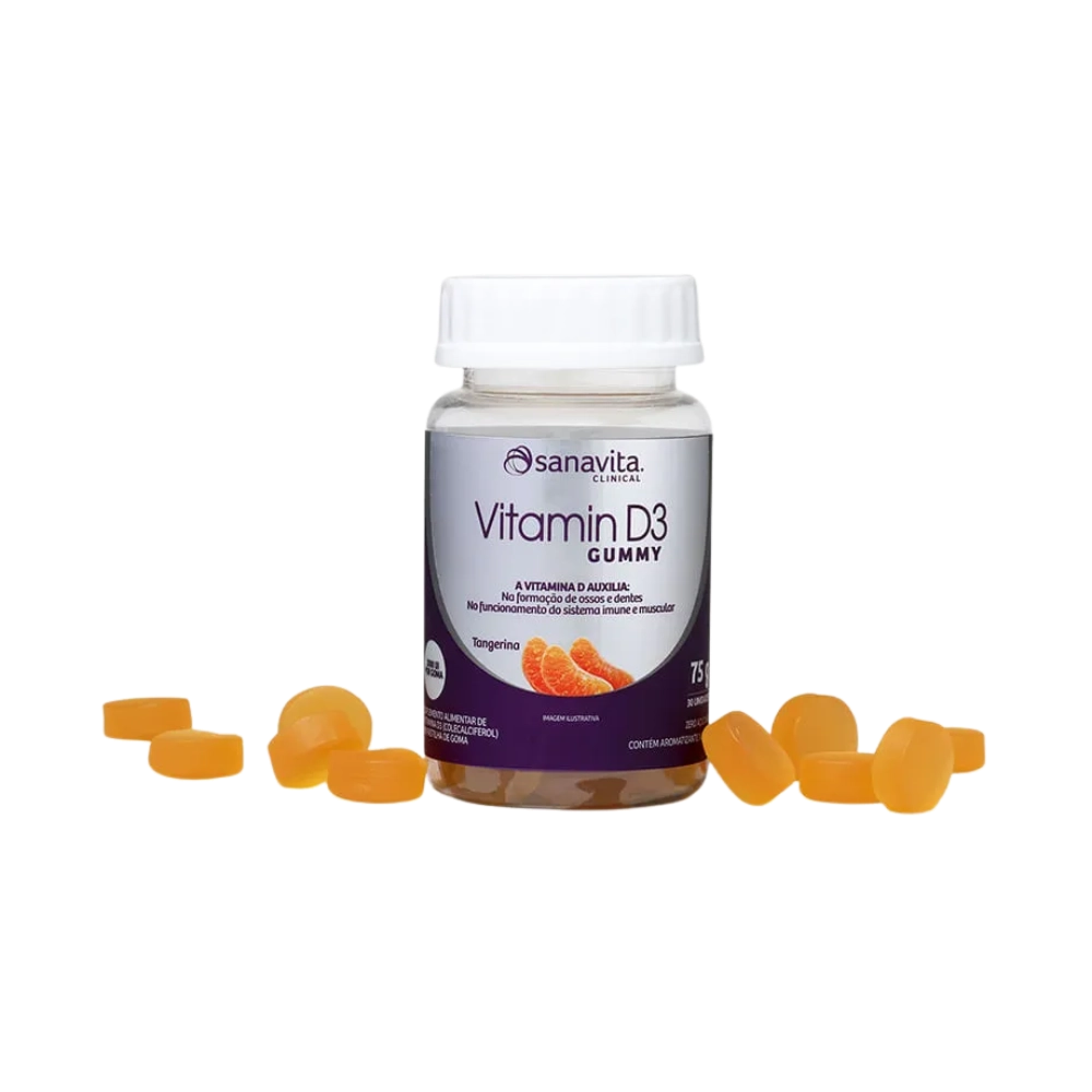 Vitamin D3 Gummy Tangerina, 30 Unidades - Sanavita