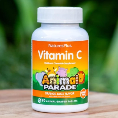 Vitamina C Infantil Sem Açúcar – Sabor Laranja, 90 Comprimidos, Natures Plus