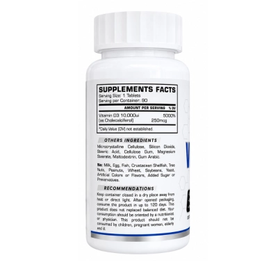 Vitamina D3 10.000UI, 90 Comprimidos, Bull Pharma