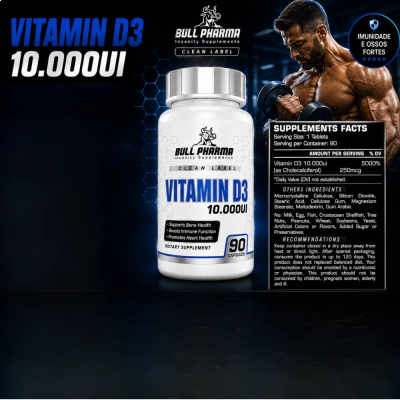 Vitamina D3 10.000UI, 90 Comprimidos, Bull Pharma