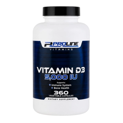 Vitamina D3 5.000ui, 360 Cápsulas, ProLine Vitamins