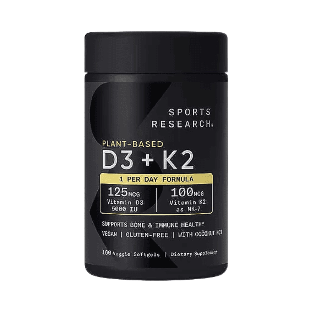 Vitamina D3 5000IU  + K-2 MK-7 100mg,  160 Cápsulas, Sports Research