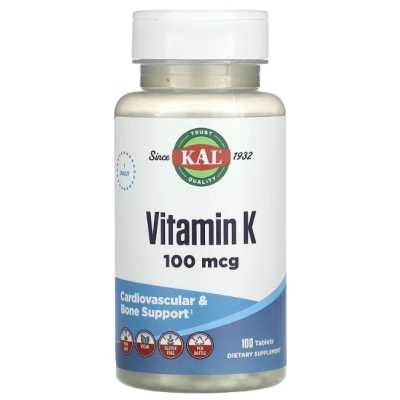 Vitamina K 100mcg, 100 Comprimidos, KAL